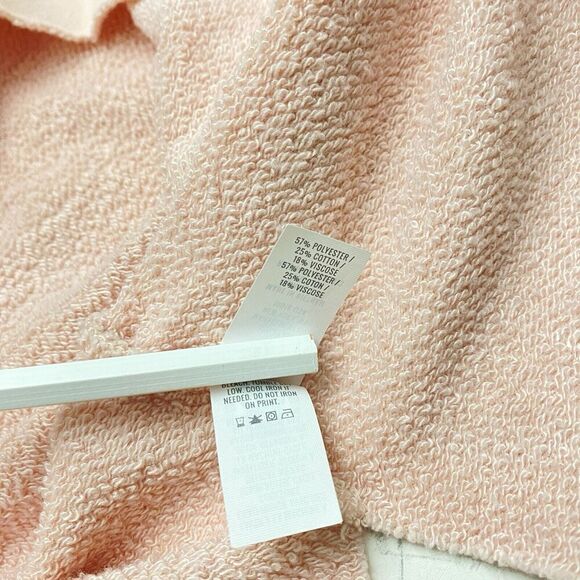 Aerie Sunday Soft Lace Up sweatshirt Pink Women's Medium High Low Raw Hem - Picture 5 of 12